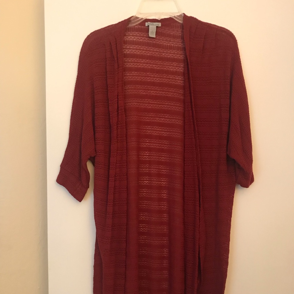 Red boho cardigan